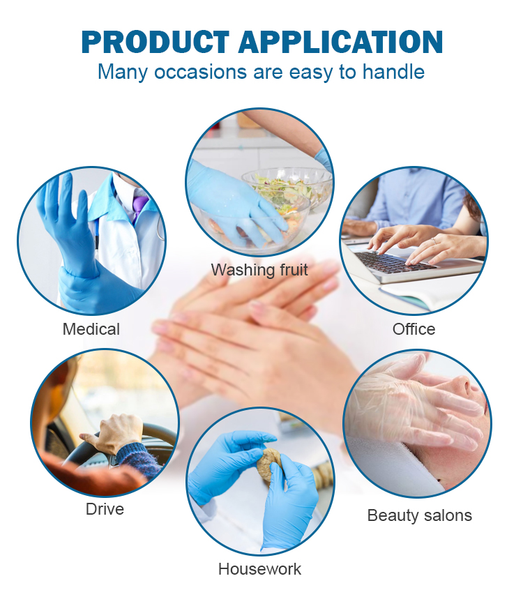 White Inspection Medical Nitrile Gloves